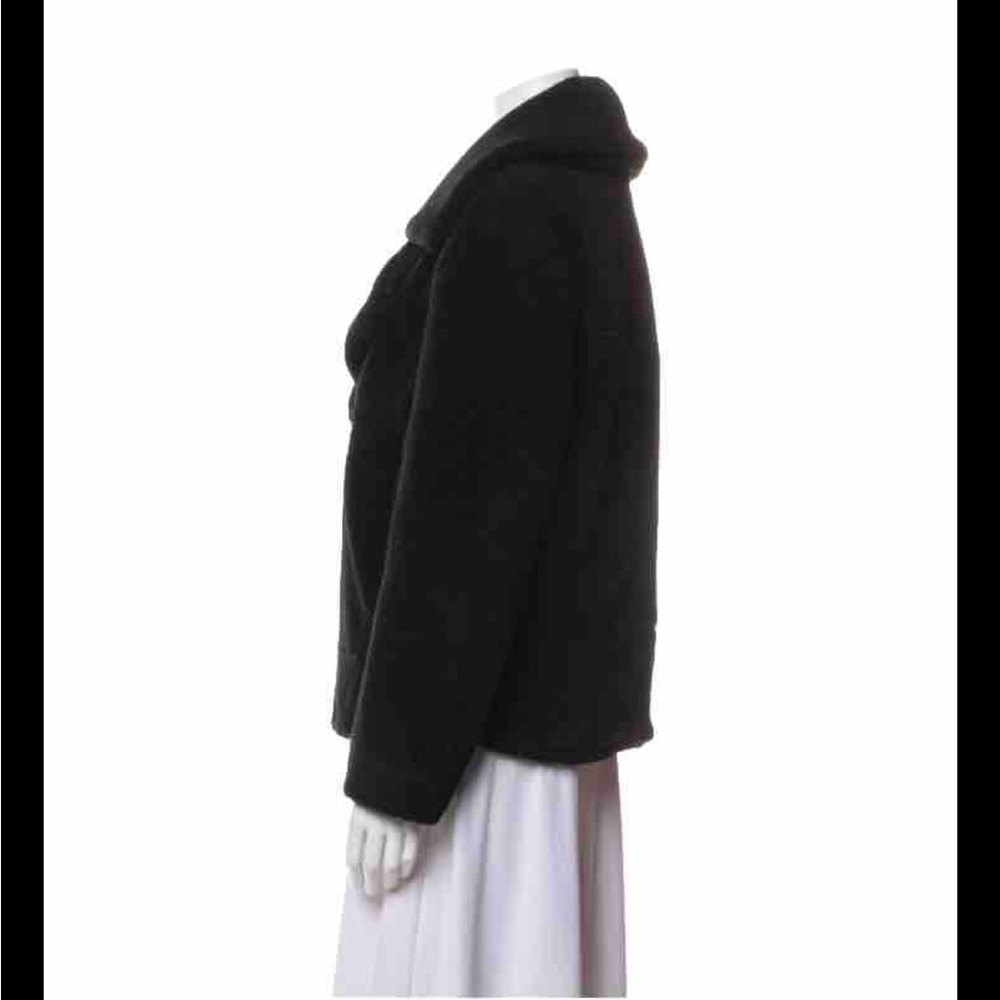 New Rebecca Minkoff Black Henderson Faux Fur Fleece Moto Jacket Coat Size XS - Picture 5 of 10